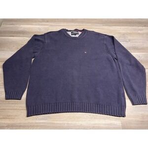 Vintage Tommy Hilfiger Preppy Knit Sweater‎ Crewneck Size XL Boxy Fit Faded Blue